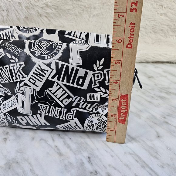Victoria's Secret PINK Black &White PINK LOGO Cosmetic Case - Picture 9 of 10